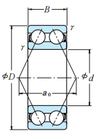 4032DM Thrust Angular Contact Ball Bearing engineering drawing