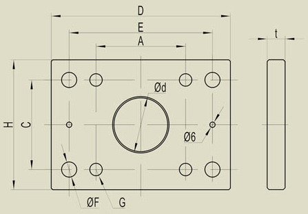 AP2 连接板（配件） engineering drawing