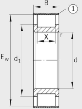CPM2425 Cylindrical Roller Bearing engineering drawing
