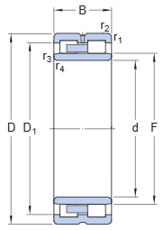 316115 Double Row Cylindrical Roller Bearing engineering drawing