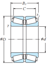 352214X2 Tapered Roller Bearing engineering drawing