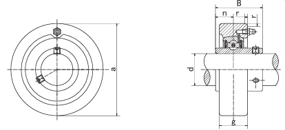 ASPF207 带圆形座轴承 engineering drawing
