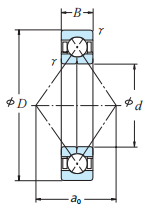 QJ224 Angular Contact Ball Bearing engineering drawing