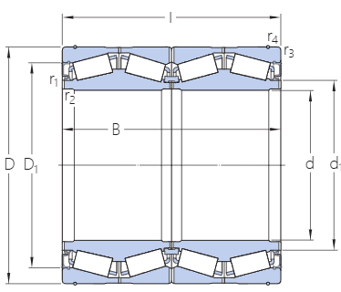 BT4-8124EC550 Tapered Roller Bearing engineering drawing