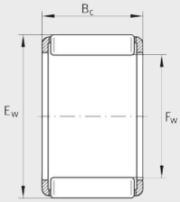 KZK10X14X10 Needle Roller Bearing engineering drawing