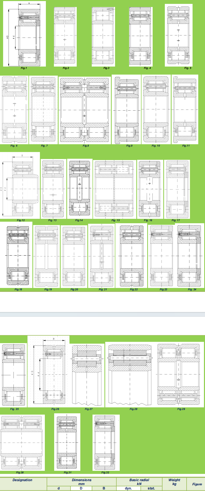 925 Cylindrical Roller Bearing engineering drawing