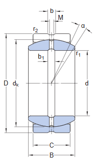 SCF35ES 杆端轴承 engineering drawing