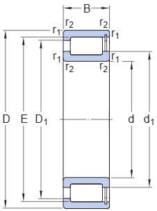 SL024924 Cylindrical Roller Bearing engineering drawing