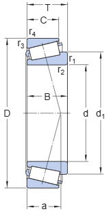 835/834D Tapered Roller Bearing engineering drawing