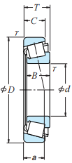 30260 Tapered Roller Bearing engineering drawing