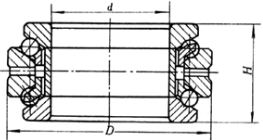 160TAC03DM Angular Contact Ball Bearing engineering drawing