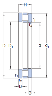 89340 推力圆柱滚子轴承 engineering drawing