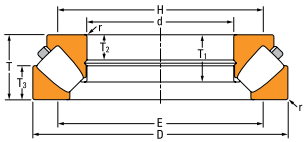 29288 Thrust Roller Bearing engineering drawing